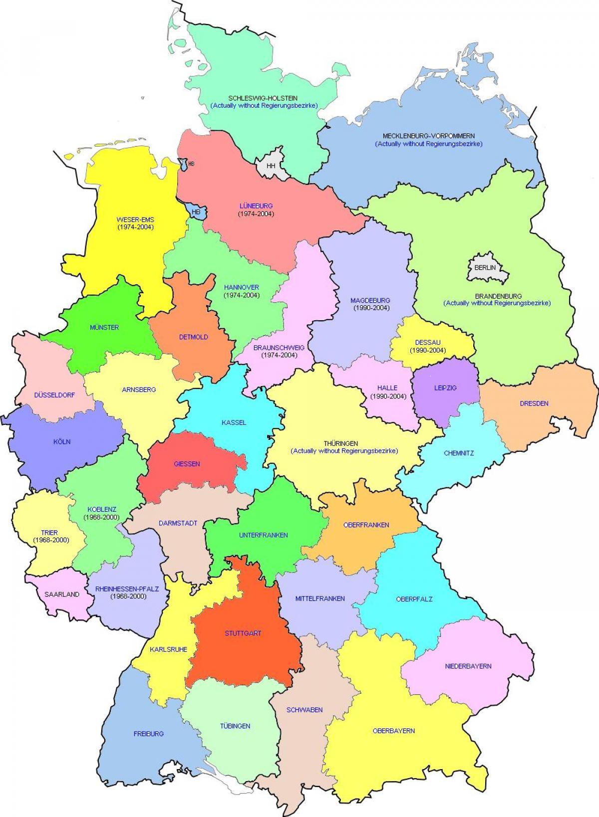 Prosta mapa Niemiec - Niemcy - prosta mapa (Europa Zachodnia - Europa)