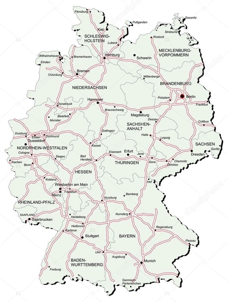 Niemcy autostrada mapie