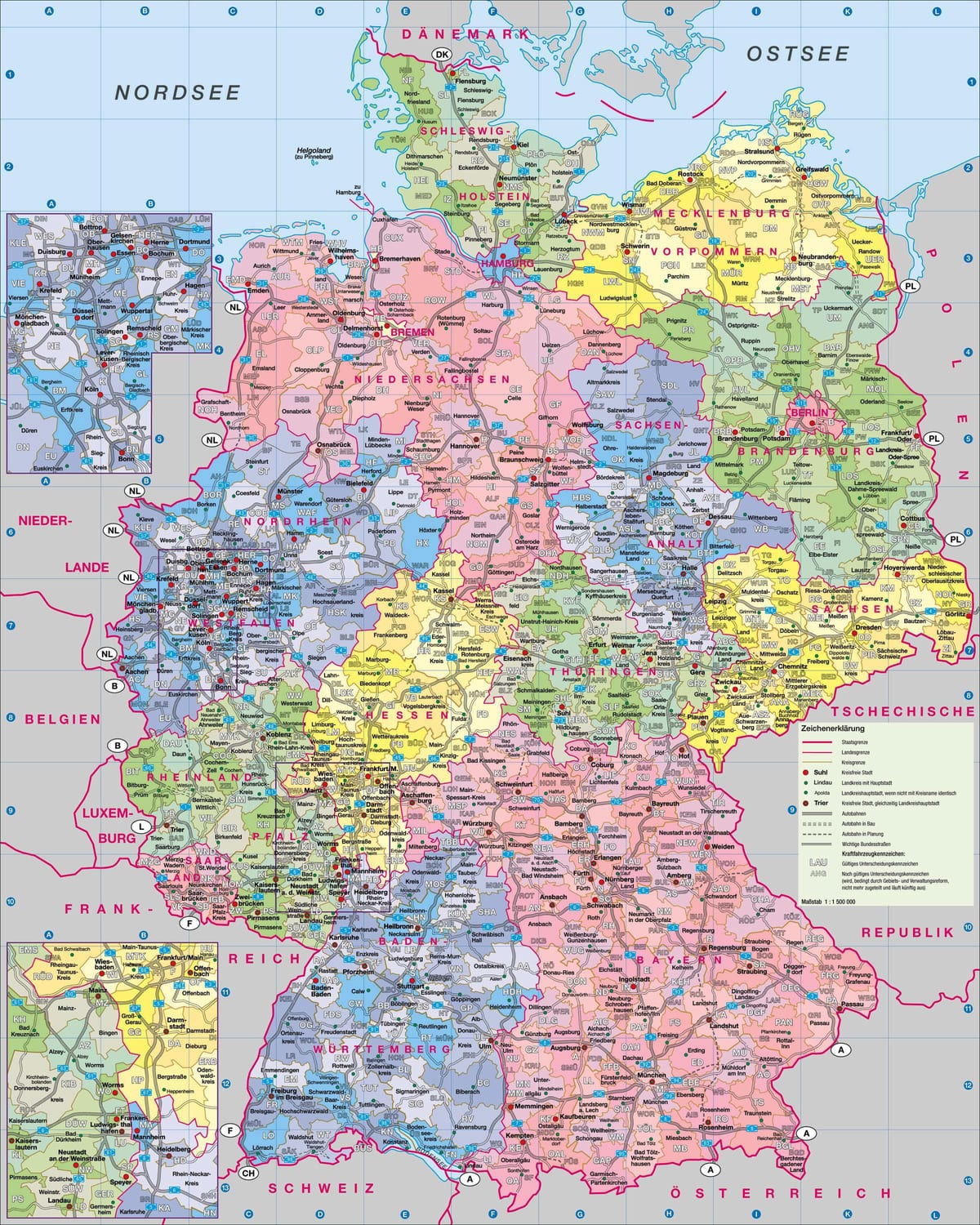 mapa Niemiec duże