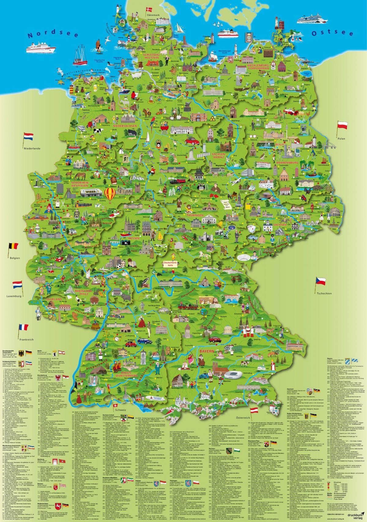 podróżować po Niemczech na mapie
