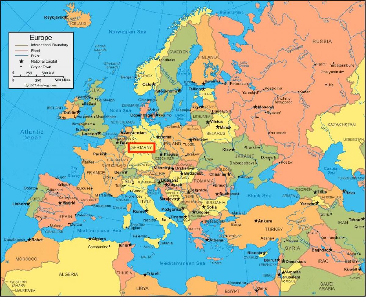 mapa Niemiec i Europy