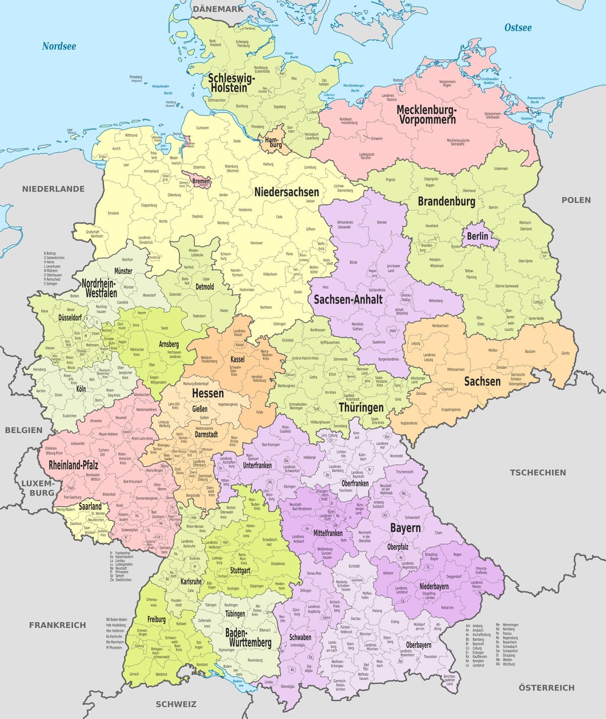 mapa Niemiec powiat