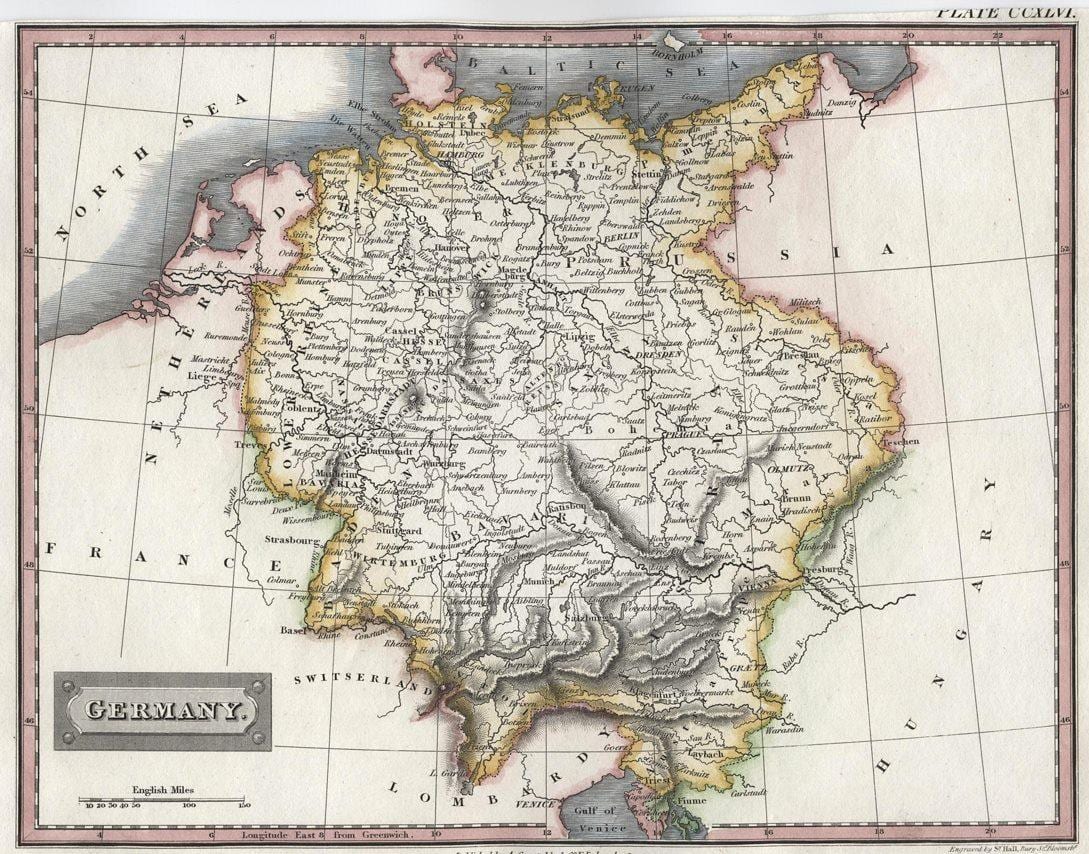 mapa Niemiec stary