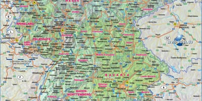Mapa południa Niemiec