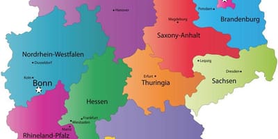 Mapa Niemiec państwa
