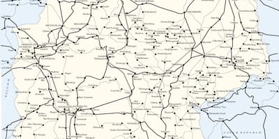 Mapa Niemiec pociąg trasy