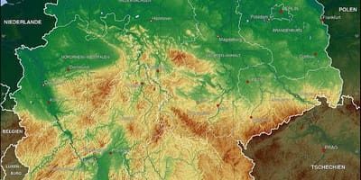 Mapa Niemiec wysokości